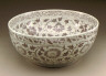 China, Jiangxi Province, Jingdezhen / Large Bowl (Wan) with Floral Scrolls / Early Ming dynasty, 1368-1450