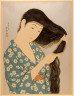 Hashiguchi Goy?o / Woman Combing Her Hair / March 1920