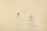 Théodore Rousseau / Study of Trees and Figures, recto; Tethered Goat, verso / 1825