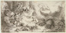 Giovanni Benedetto Castiglione / The Nativity with God the Father and Angels / after 1647