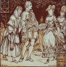 John Moyr Smith / Jeanie and the Queen, narrative tile based on Sir Walter Scott's 'The Heart of Midlothian' / about 1880