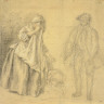 Jacques André Portail / Two Figures (Genre Scene) / 18th Century