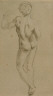 Charles Chaplin / Study of a female nude from rear / 19th Century