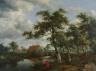 Meindert Hobbema / Wooded Landscape with Watermill / late 1660s