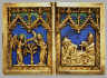 German / Diptych with Scenes of the Annunciation, Nativity, Crucifixion, and Resurrection / 1300-1325