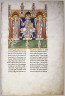 Spanish / Leaf from a Beatus Manuscript: Christ in Majesty with Angels and the Angel of God Directs Saint John to Write the Book of Revelation / ca. 1180