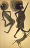 Bill Traylor / Dancing Man, Woman, and Dog / ca. 1939