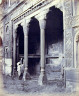 Samuel Bourne / Agra. Carved Stone Pillars in the Old Palace of Ghangis. / 1864-1872, printed 1870s