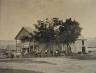 Unknown / Carriages and Building with Star Flag / ca. 1870s-80s