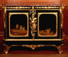 Bernard Vanrisamburgh II / One of a Pair of Cabinets with Panels of Black-and-Gold Japanese Lacquer / c. 1764