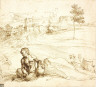 Titian (Tiziano Vecellio) / Landscape with a Satyr / n. d.