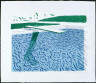 David Hockney / Lithographic  Water made of lines, crayon and a blue wash / 1978-1980