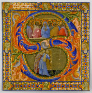 Choral Leaf Fragment: Historiated "S" with Pentecost
