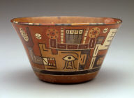 Flared bowl with supernatural heads