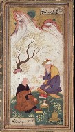 Two Bearded Men in Conversation in a Landscape