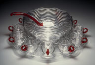 'Caribbean' shape punch set with red handles (tray)