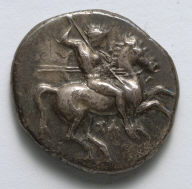 Stater: Naked Horseman with Spears and Shield (obverse)