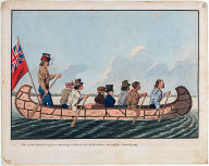 Two of the Companies Officers Travelling in a Canoe Made of Birchbark Manned by Canadians