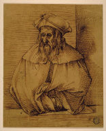 Half-Length Sketch of Gentleman Wearing Hat and Cape