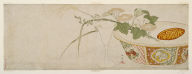 Plants, porcelain bowl, and glass goblet