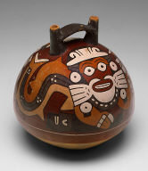 Vessel depicting composite fish, feline, and human figure