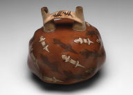 Double-spouted vessel depicting lizards