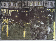 Rue Le Soir Sous La Pluie