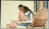 Two Girls Looking at a Book