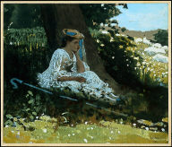 "Bo-Peep" (Girl with Shepherd's Crook Seated by a Tree)