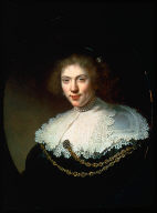 Portrait of a Woman Wearing a Gold Chain