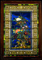 Window "Peonies Blown in the Wind"