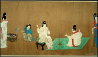 Court Ladies Preparing Newly Woven Silk