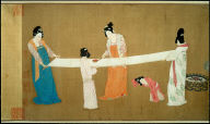 Court Ladies Preparing Newly Woven Silk