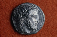 Tetradrachm of Philip II with head of Zeus