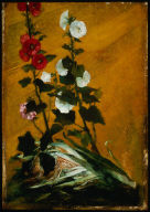 Hollyhocks and Corn (Decorative Panel)