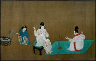 Court Ladies Preparing Newly Woven Silk