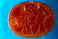 Scarab with dead youth and 2 winged figures
