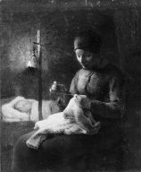 "Bo-Peep" (Girl with Shepherd's Crook Seated by a Tree)