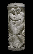 Sarcophagus and lid with representations (portraits) of husband and wife