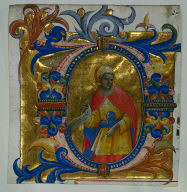 Historiated Initial (D) Excised from a Choir Book: A Prophet