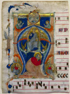 Fragment of an Antiphonary with Historiated Initial (A): Christ in Majesty