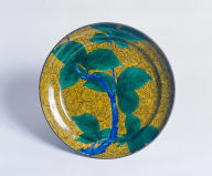 Plate with Persimmon Branch Design, Kutani Ware
