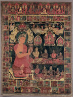 Thangka with Bejeweled Buddha Preaching