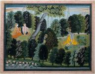 Krishna Waiting for Radha, Page from the Gita Govinda (The Song of the Herdsman) series by Jayadeva