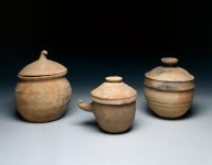 Covered Jar with Horn Handle