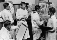 Untitled (The painter Otto Dix instructing a class in figure painting)