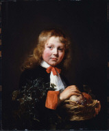 Portrait of a Boy holding a Basket of Fruit