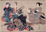 Three Women Playing Musical Instruments