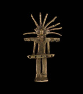 Masked human effigy pendant
