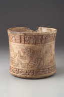 Incised vessel with animal figures